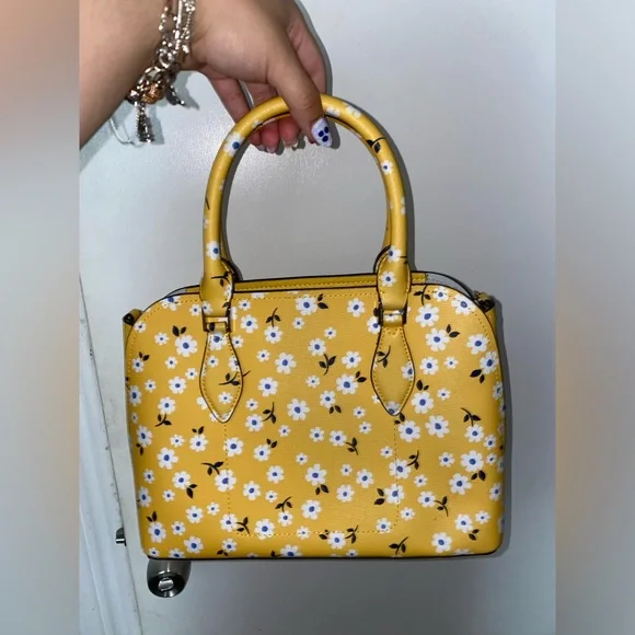 Kate Spade Yellow Daisy Floral Satchel Crossbody Bag - Picture 10 of 12